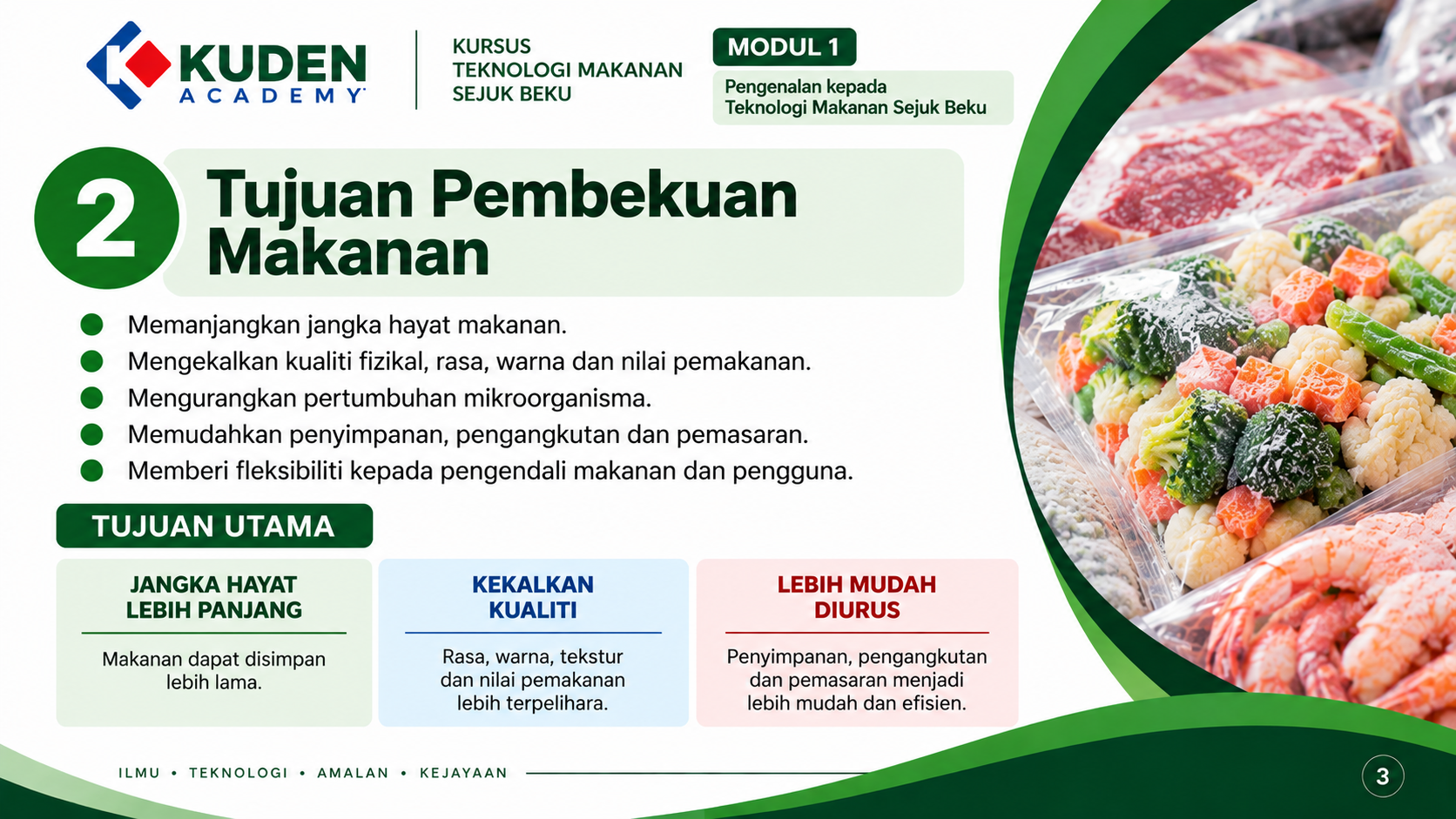 Tujuan dan Kepentingan Pembekuan Makanan